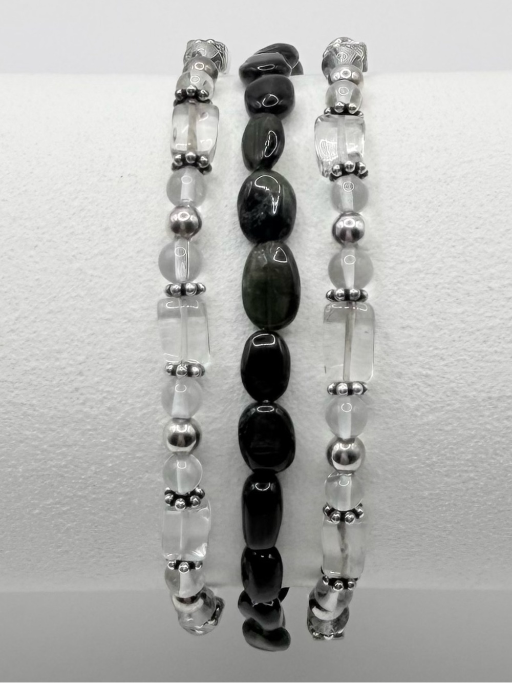 Self-Love Emotional Healing .925 SS, Clear Quartz Crystal, Tourmaline Bracelets